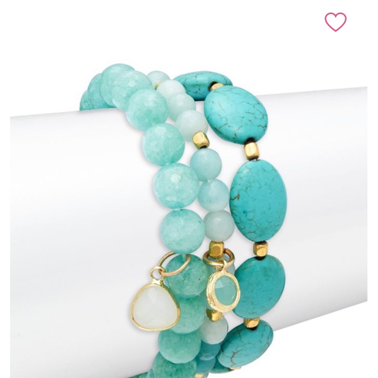 Panacea Green And Gold Tone 3 Bracelet Set 18$